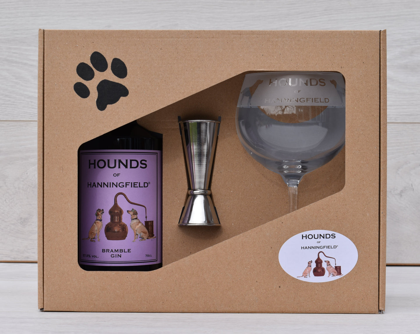 Hounds of Hanningfield Bramble Gin Gift Set with etched glass