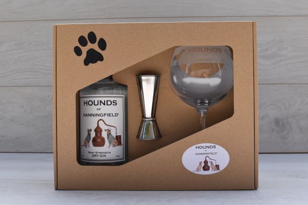 Hounds of Hanningfield Navy Gin Gift Set with etched glass